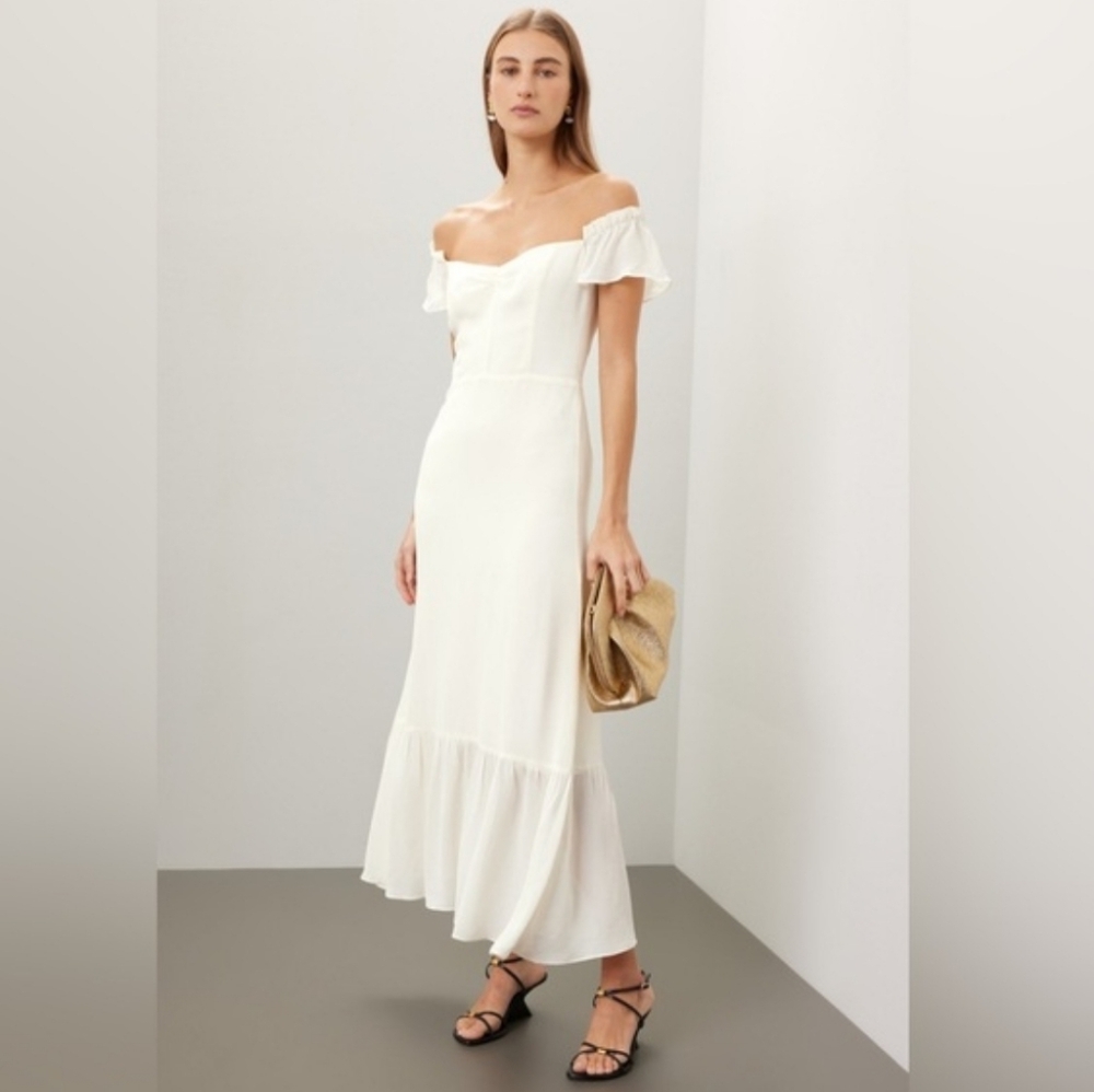 Reformation Butterfly Dress In Ivory